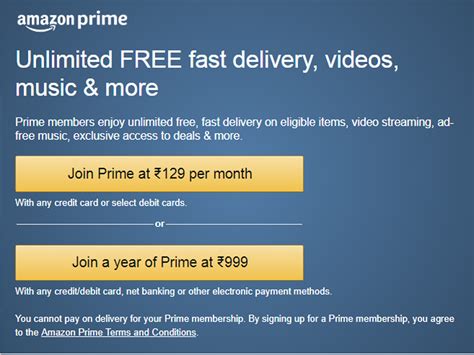 monthly subscription for amazon prime